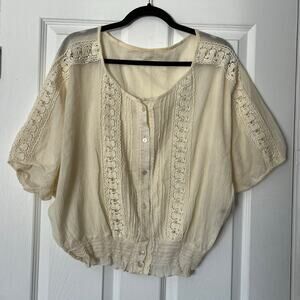Be Radiance Embroidered Peasant Blouse - Size M